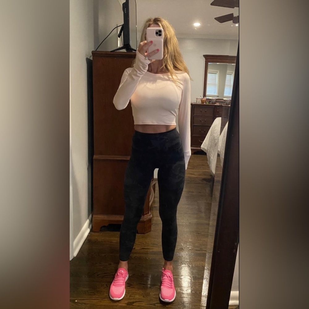 Lululemon Align High Rise 25” Black Camo Coal Multi Leggings Size 4